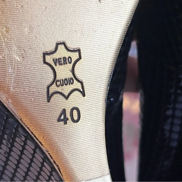 Tory Burch Jude Platform black, snake-embossed leather size 9.5 - Picture 7 of 13